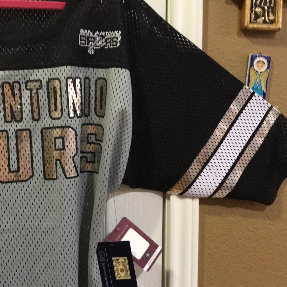 San Antonio Spurs jersey mesh gray black size L - Picture 3 of 5